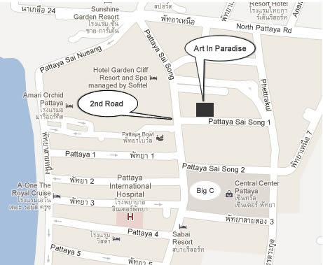 Map location of Art in PAradise 3D interactive art museum Pattaya
